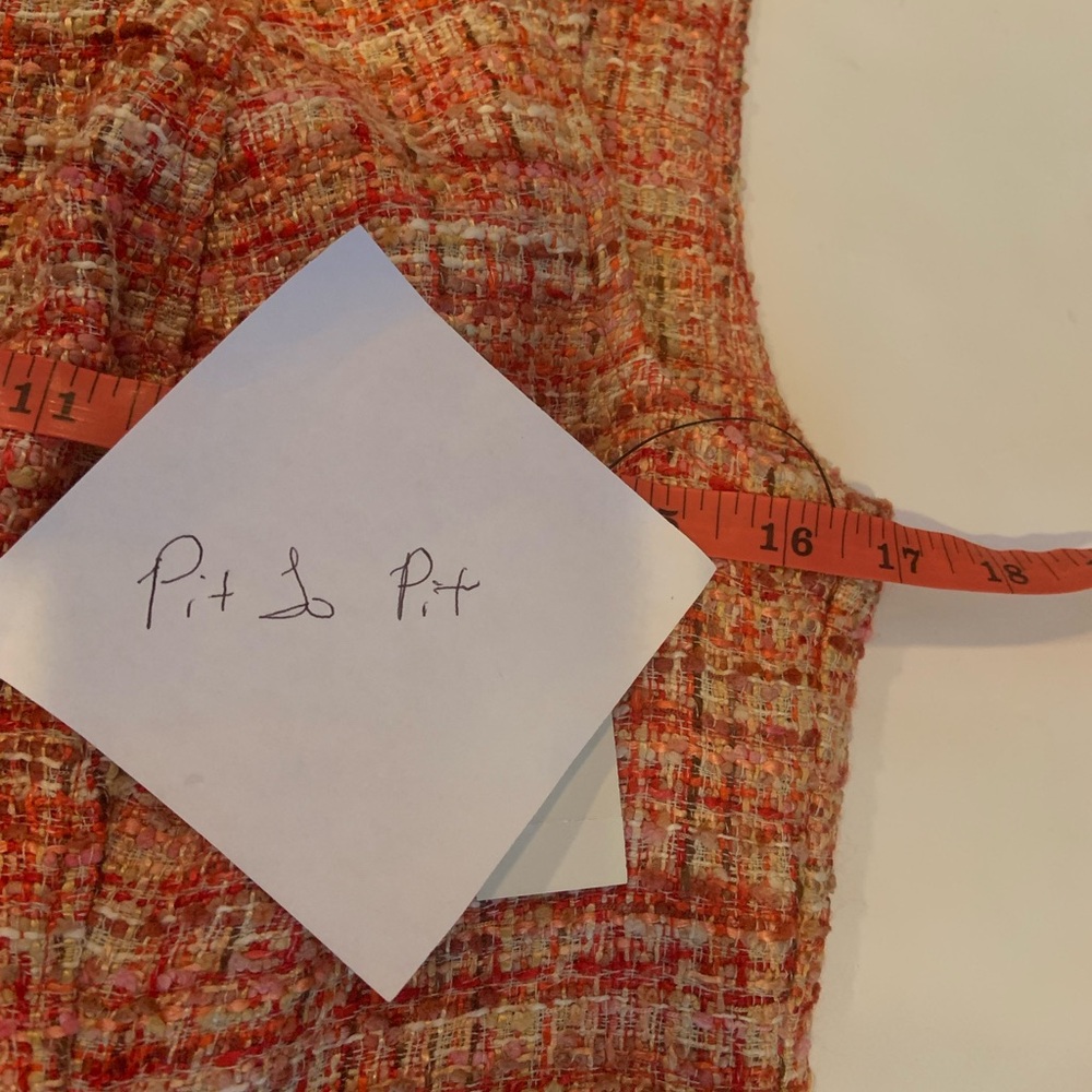 Talbots Pink Orange Red Tweed Sheath Dress Sleeveless Women’s Size 8 NWT - Picture 8 of 10